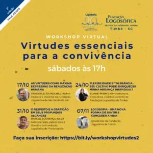 Workshop online: Virtudes essenciais para a convivência